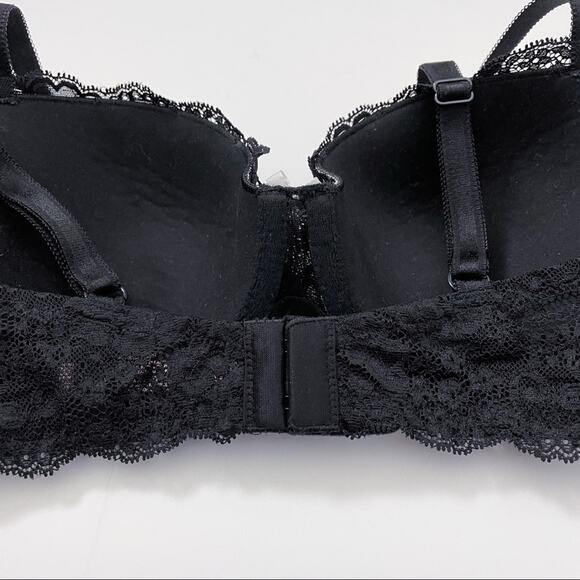 Victoria’s Secret Black Lace Bra Dream Angels Lined Demi 34D - Picture 6 of 11